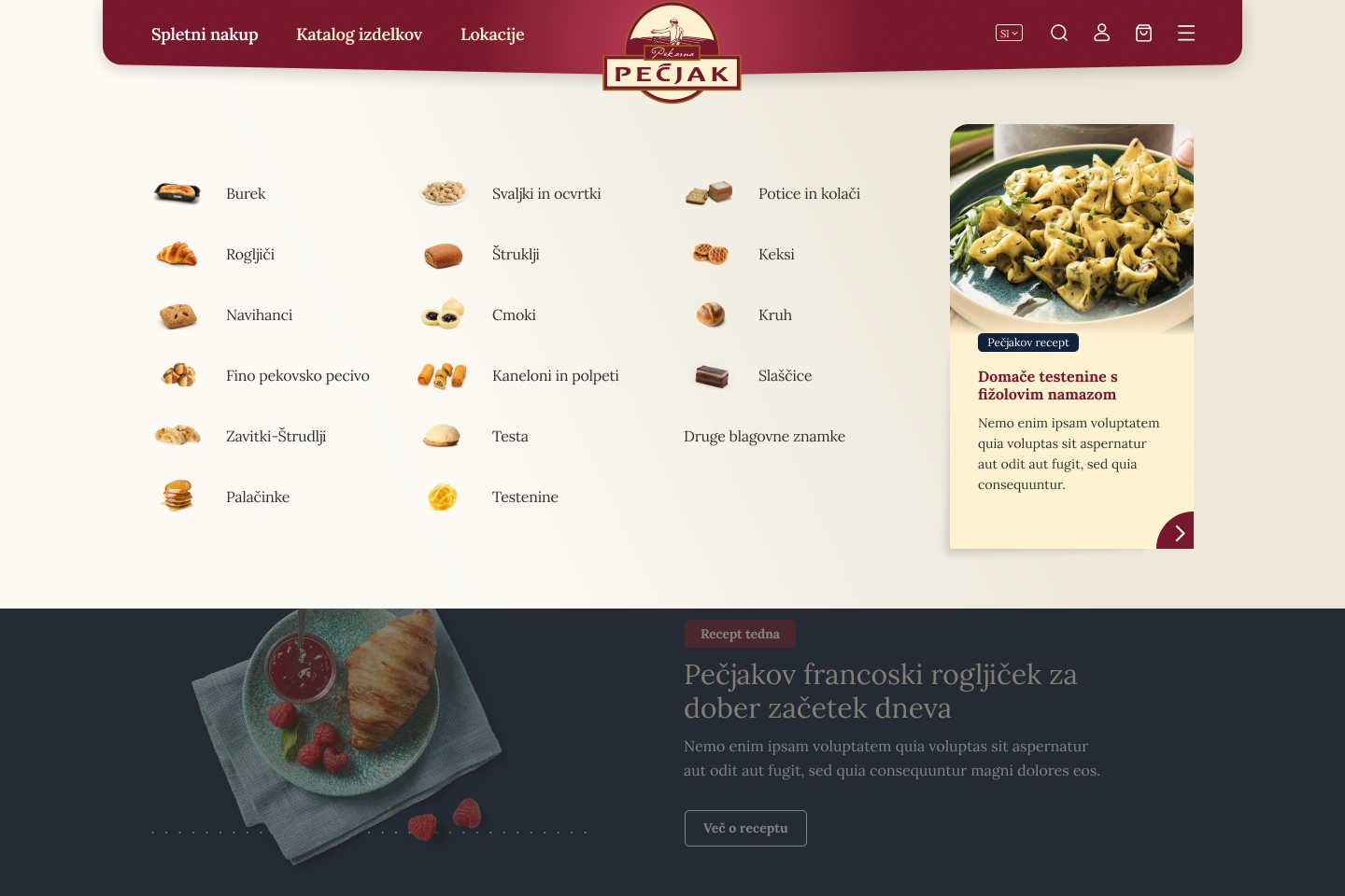 Pečjak product discovery UI moment